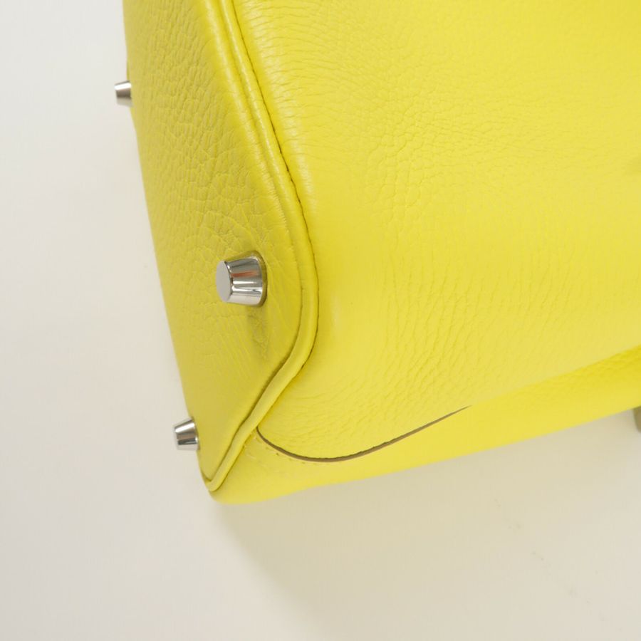 HERMES Clemence皮革Picotin PM手挽袋Jaune de Naples-12