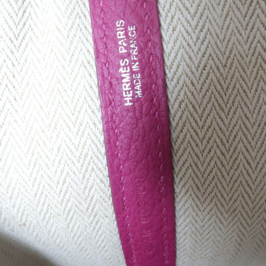 HERMES Country皮革Garden Party PM手挽袋Rose Pourpre-5