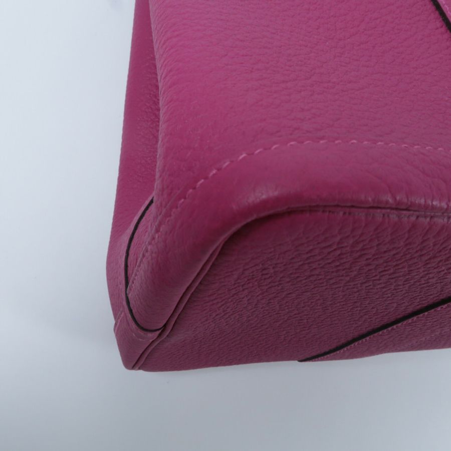 HERMES Country皮革Garden Party PM手挽袋Rose Pourpre-8