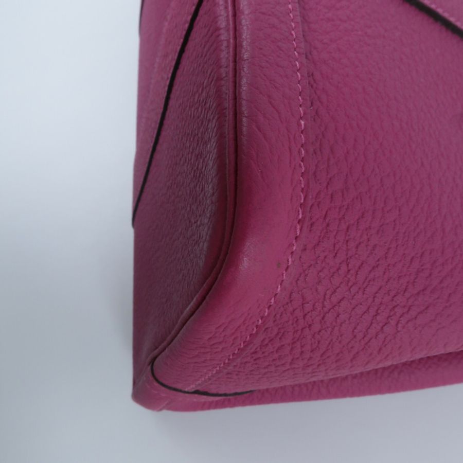 HERMES Country皮革Garden Party PM手挽袋Rose Pourpre-11