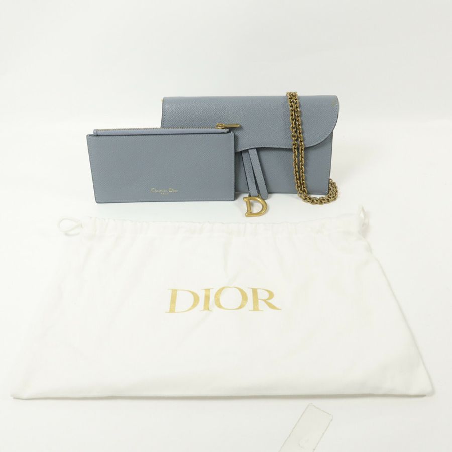Dior 牛皮皮革Saddlie Wallet On Chain鏈帶肩背袋-15