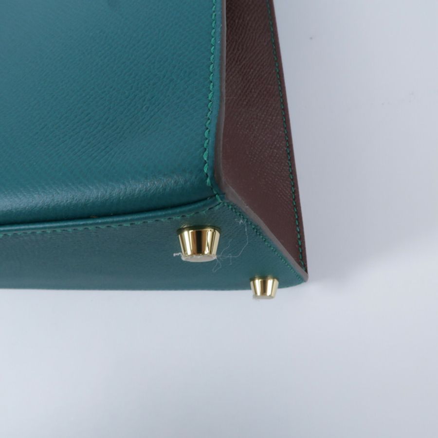 HERMES Epsom皮革Kelly 28 SPO手挽肩背兩用袋Malachite/Rouge Sell-15