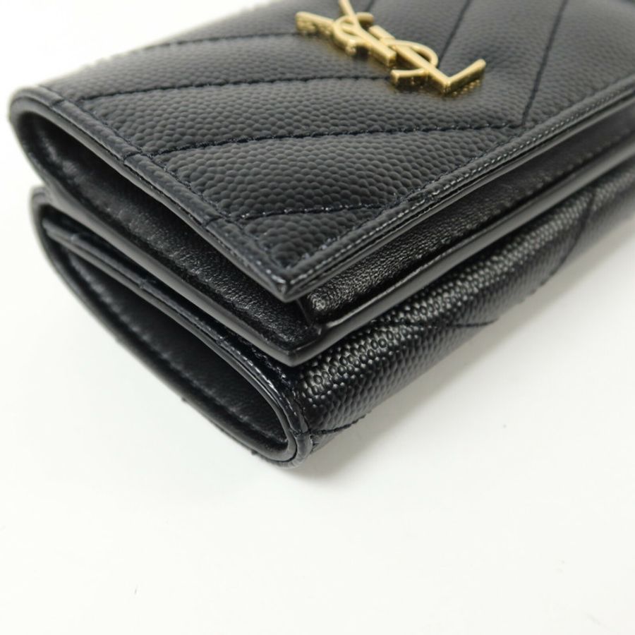 SAINT LAURENT 牛皮皮革Cassandre Matelasse Origami Tiny Wallet錢包-12