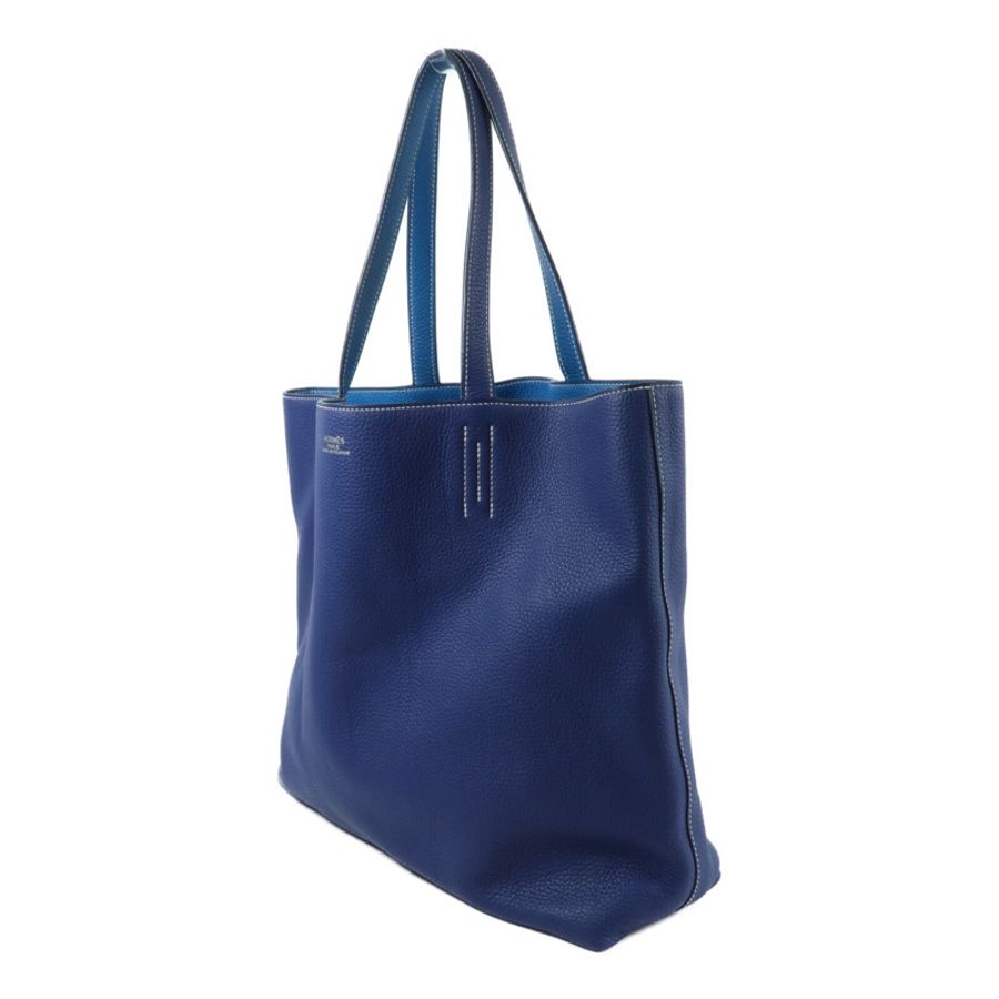 HERMES Clemence皮革Double Sens肩背袋Bleu Nuit/Bleu Izmir-2