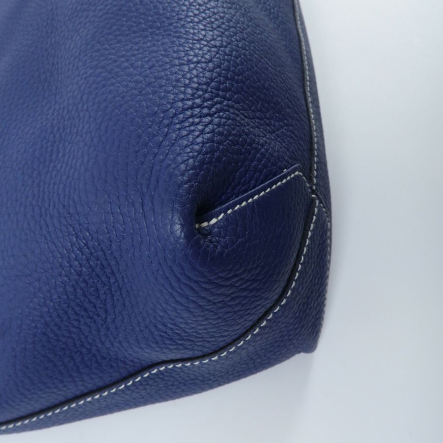 HERMES Clemence皮革Double Sens肩背袋Bleu Nuit/Bleu Izmir-9