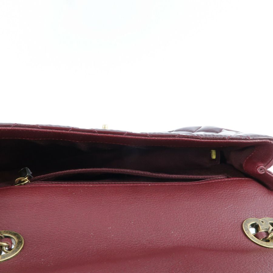 CHANEL 牛皮皮革/漆皮皮革CC Eyelet Flap Bag鏈帶肩背袋-4
