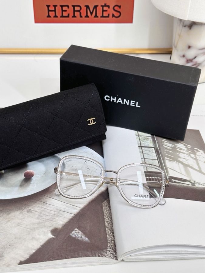 CHANEL 香奈兒 銀色蝶形平光鏡 素顏鏡 配盒-0
