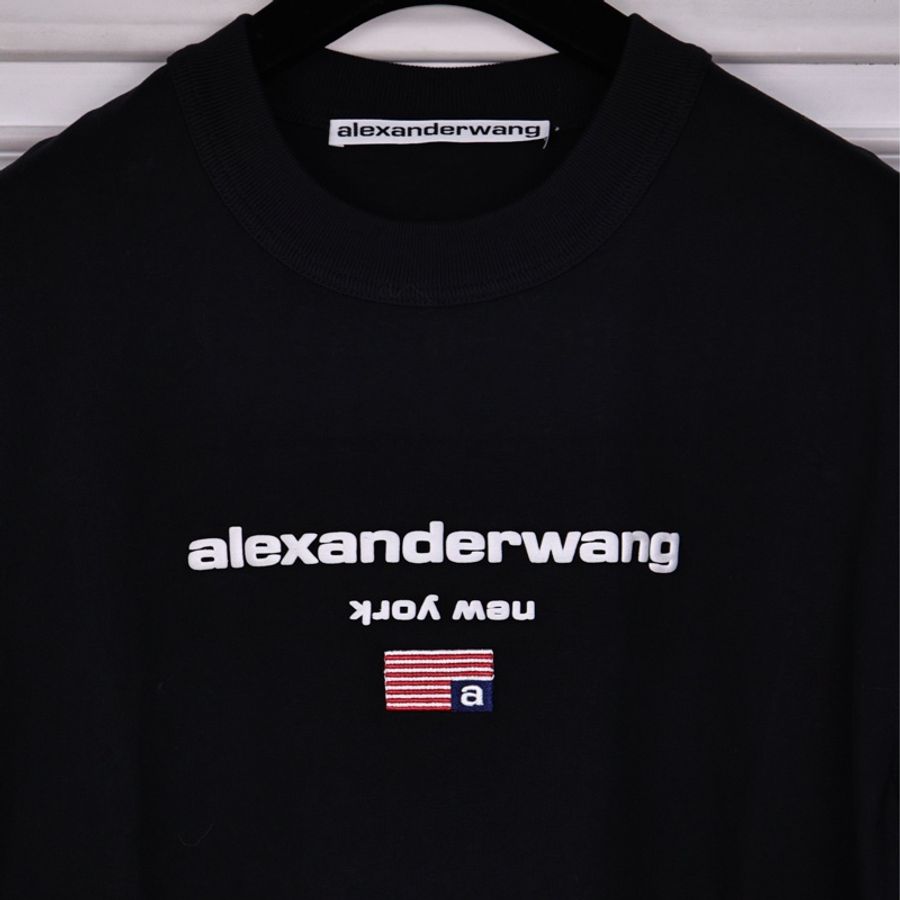 Alexander Wang黑色字母国旗短袖上衣-13