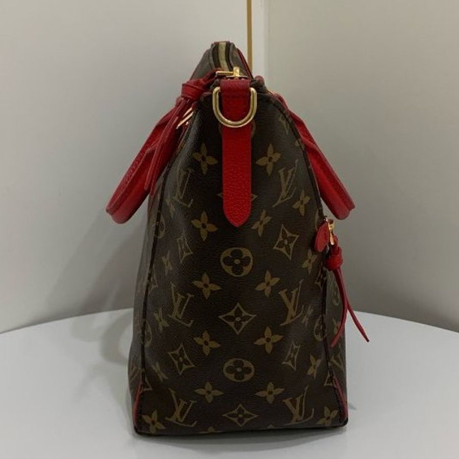 路易威登/Louis Vuitton Tournelle 紅拼老花笑臉托特包-3