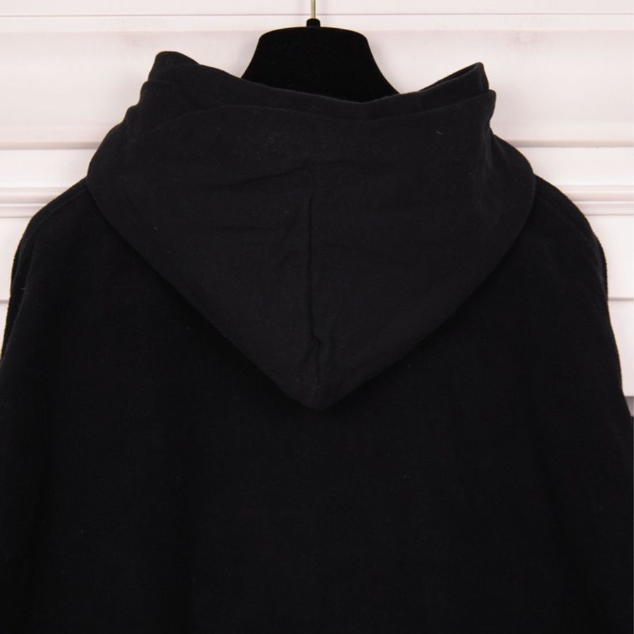 Balenciaga x PS5联名黑色加绒连帽套头卫衣外套-11