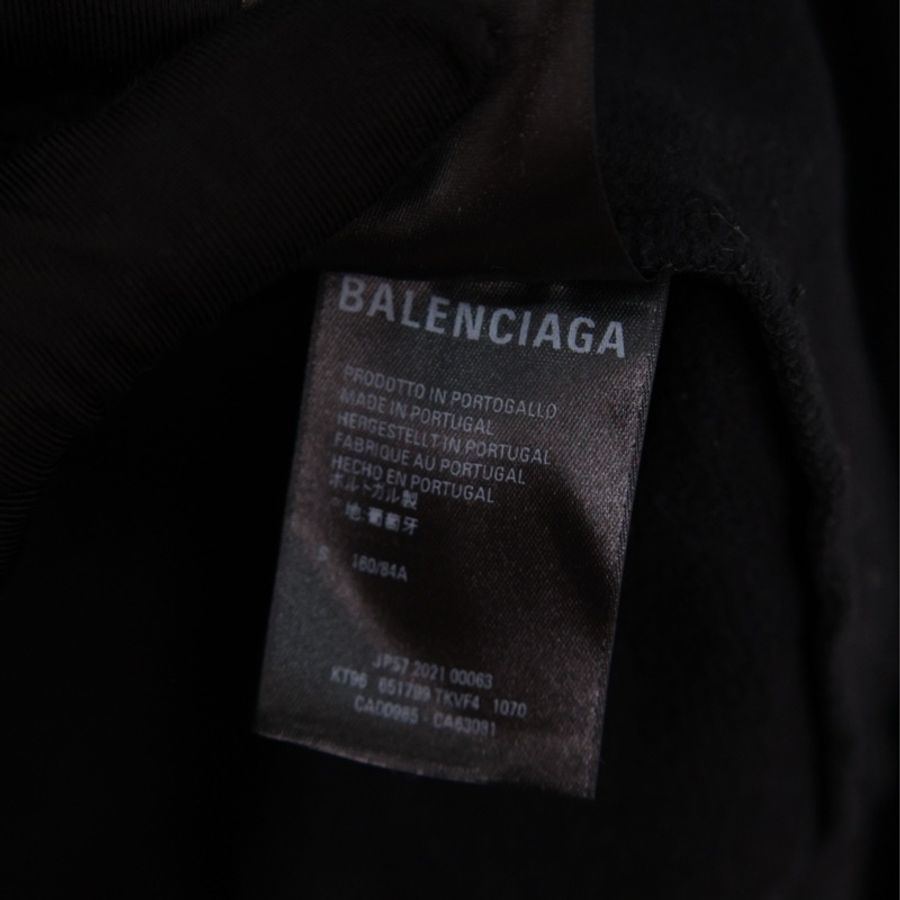 Balenciaga x PS5联名黑色加绒连帽套头卫衣外套-17