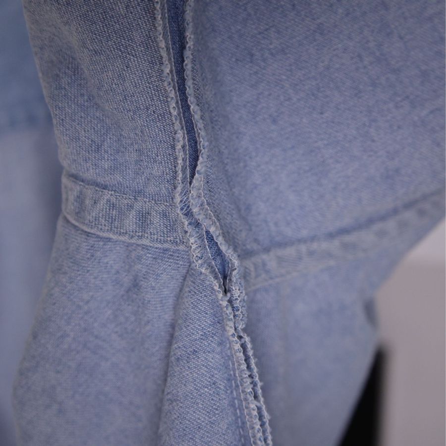 Balenciaga背后Logo字母蓝色丹宁衬衫外套-41