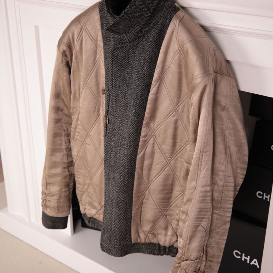 Burberry灰色羊毛斜纹加棉夹克上衣外套-8