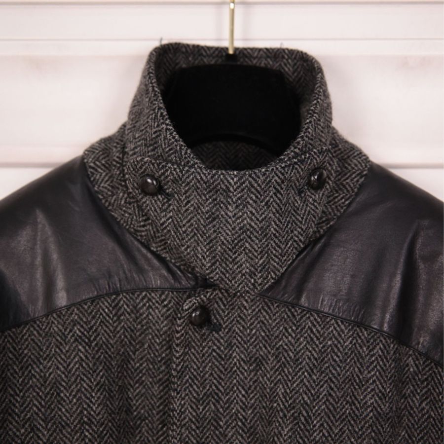 Burberry灰色羊毛斜纹加棉夹克上衣外套-14