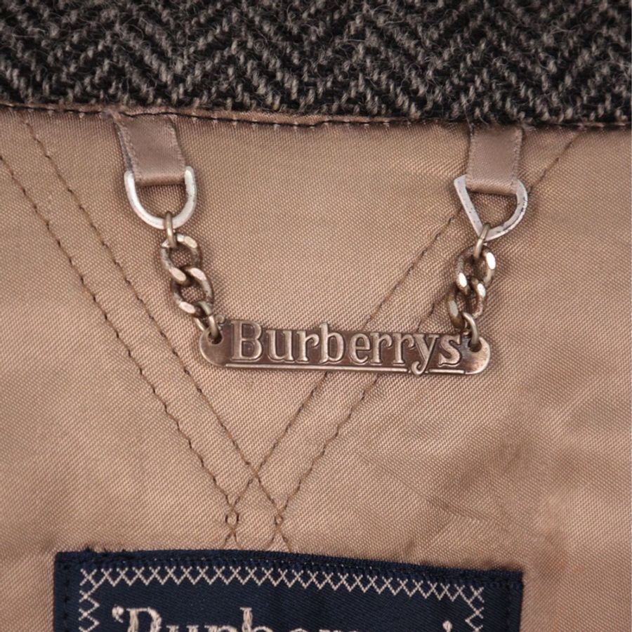 Burberry灰色羊毛斜纹加棉夹克上衣外套-21