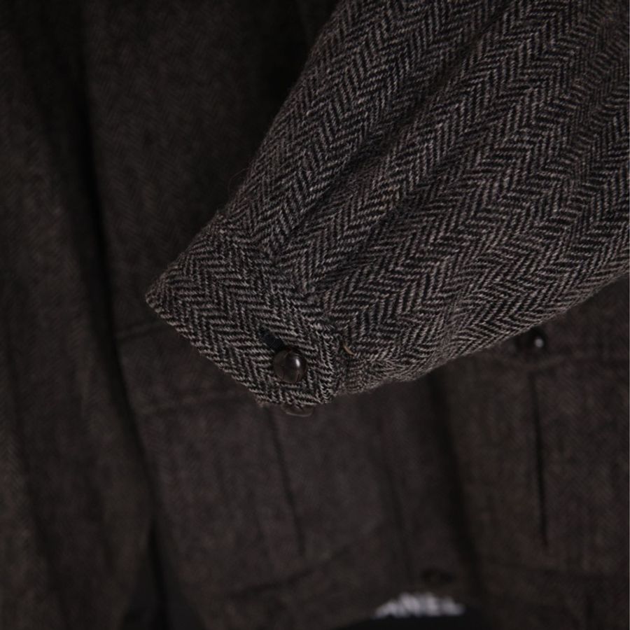 Burberry灰色羊毛斜纹加棉夹克上衣外套-24
