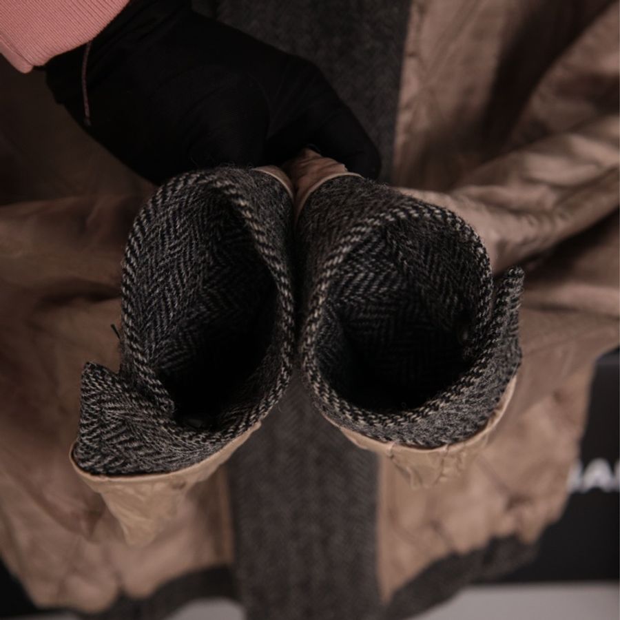 Burberry灰色羊毛斜纹加棉夹克上衣外套-26