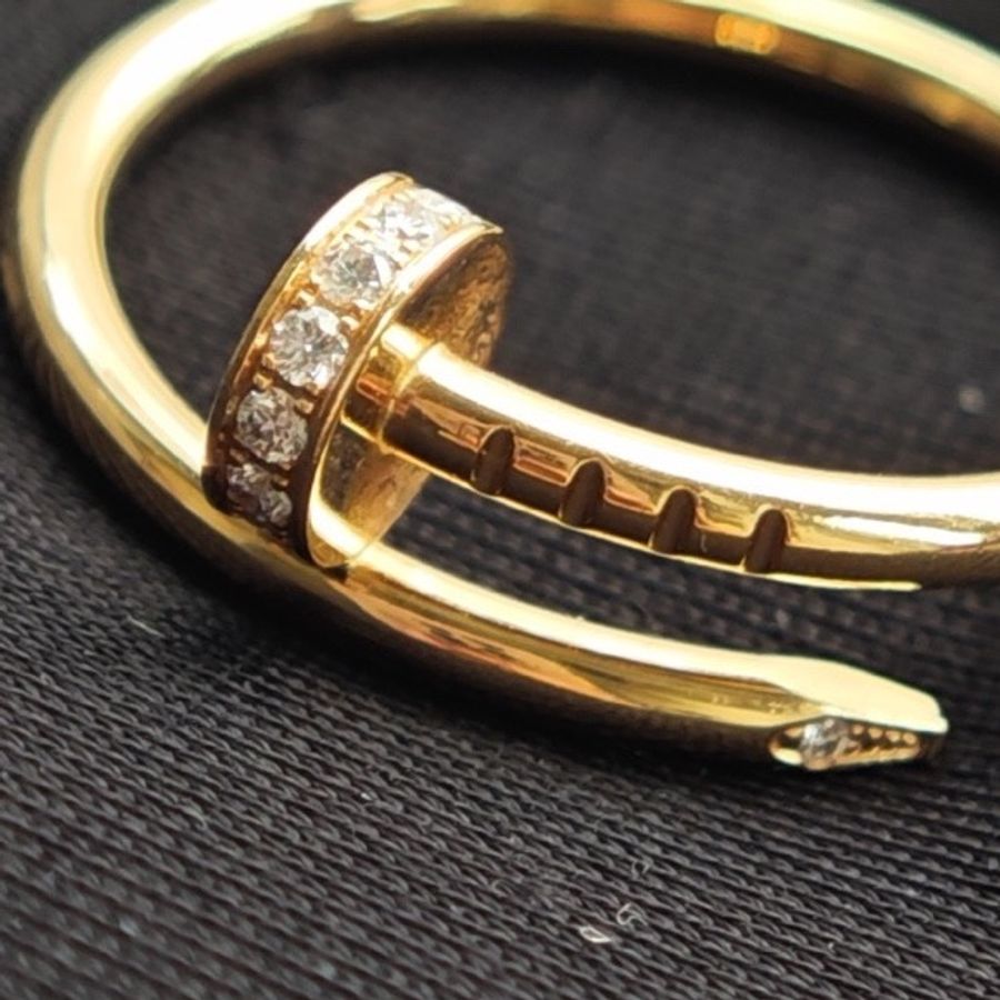 卡地亞 Cartier 窄版首尾鑽釘子戒指 玫瑰金53碼 25年附件套齊-2