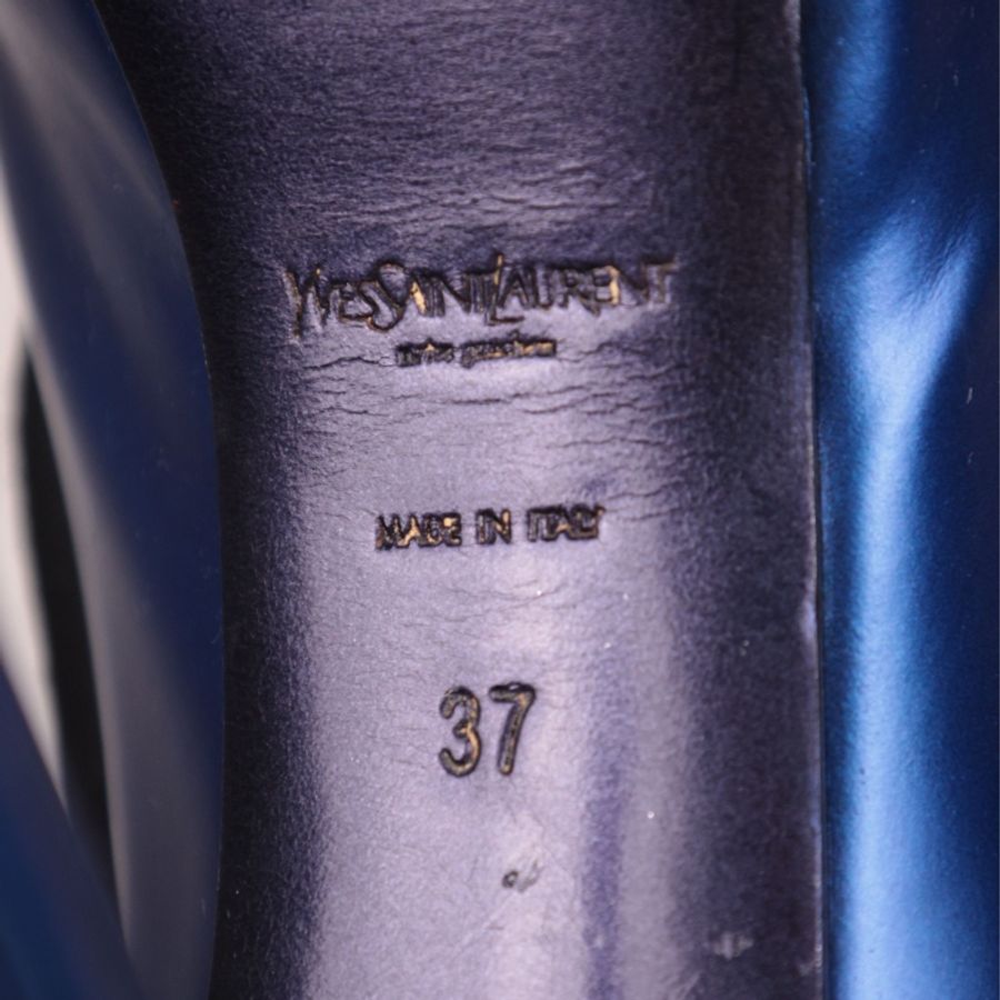 YSL Trib Too宝蓝色亮面高跟鞋-17