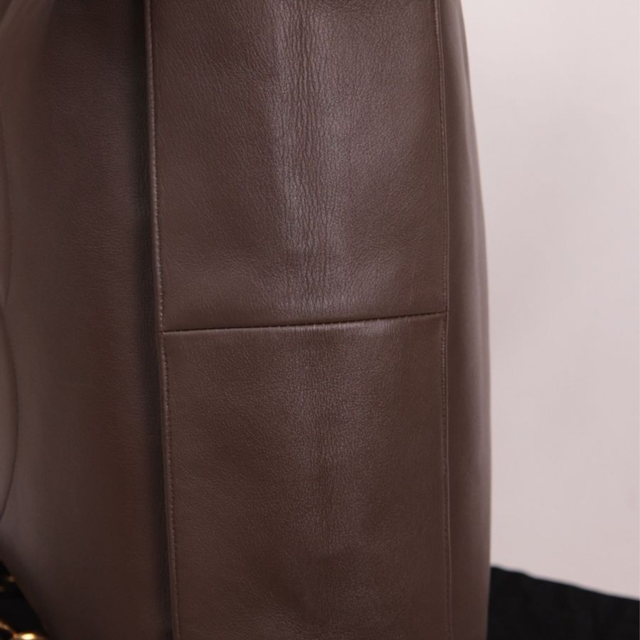 Chanel 3开large shopping bag棕金购物袋tote包单肩包-3