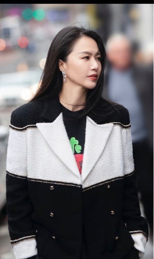 Chanel 黑白撞色金織滾邊Tweed Size36-1