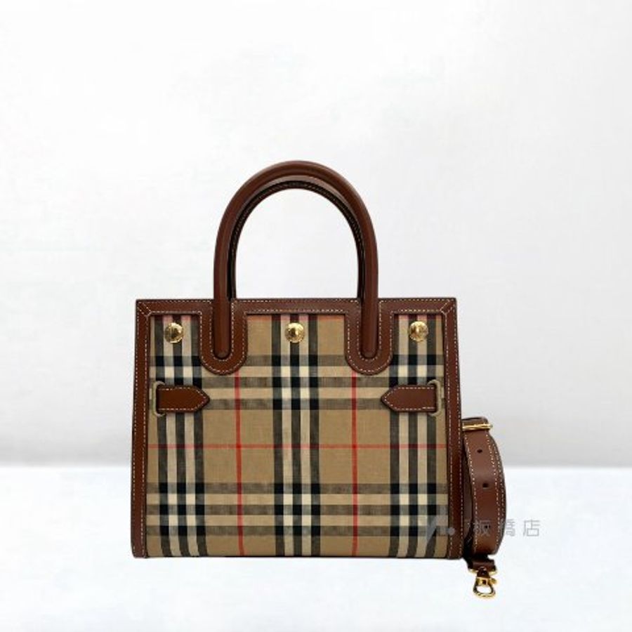 Y2065-BURBERRY Check Title格紋手提斜背包80252671-0
