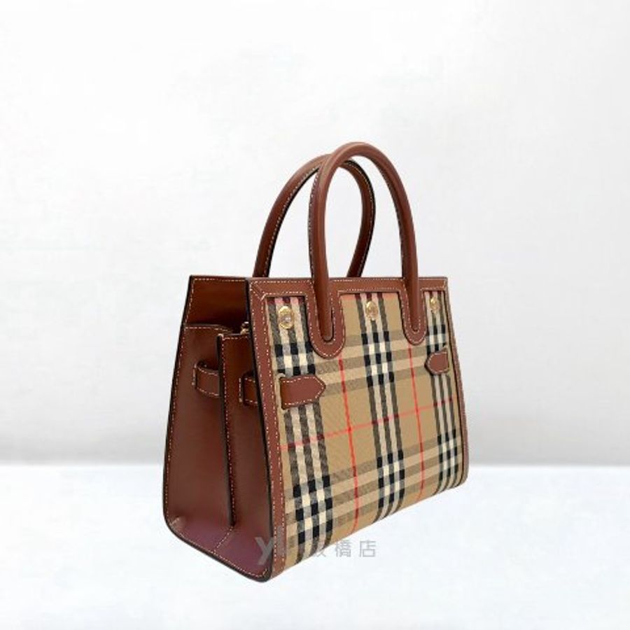 Y2065-BURBERRY Check Title格紋手提斜背包80252671-2