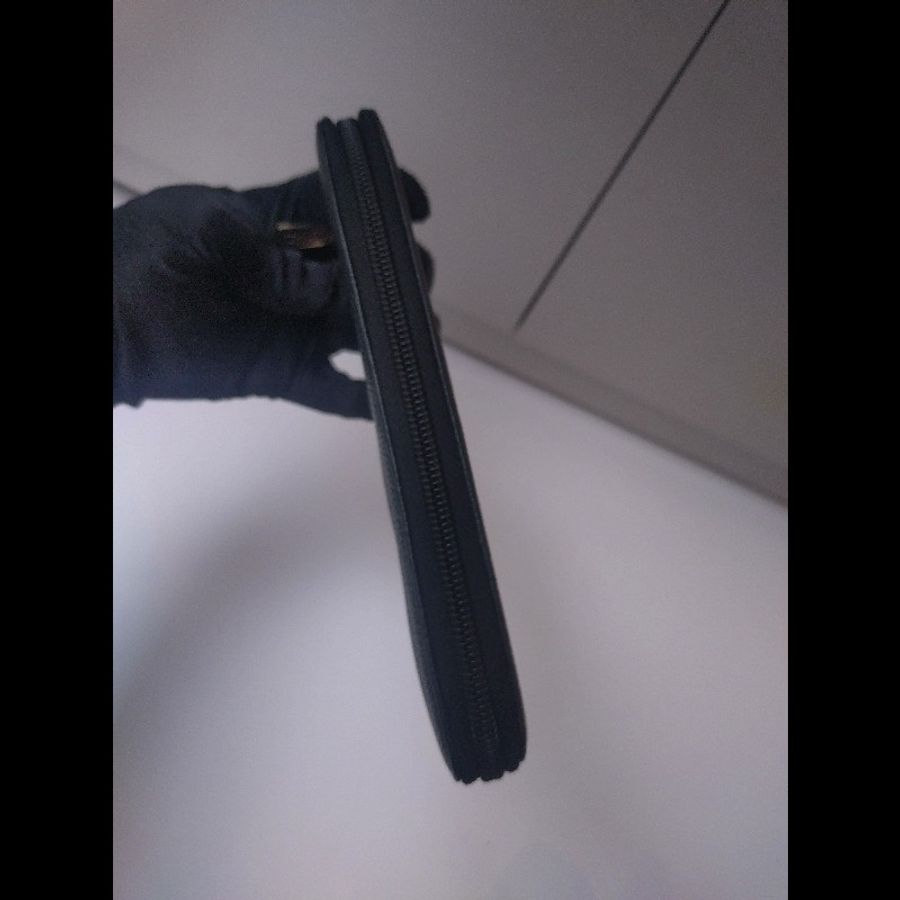 Chanel 黑荔枝皮雙C拉鍊長夾-6