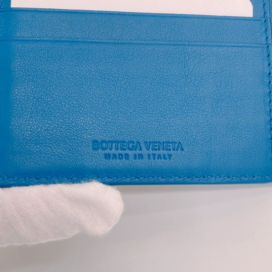 MS0750 Bottega Veneta 葆碟家編織錢包 牛皮 藍色 Intrecciato Bi-Fold Wallet Calfskin Leather Blue-9