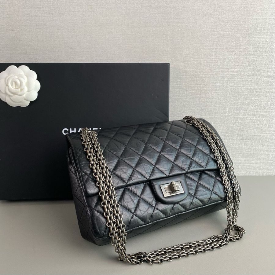 Chanel香奈兒🖤黑銀2.55復古牛皮小號 97新 30開有卡-2