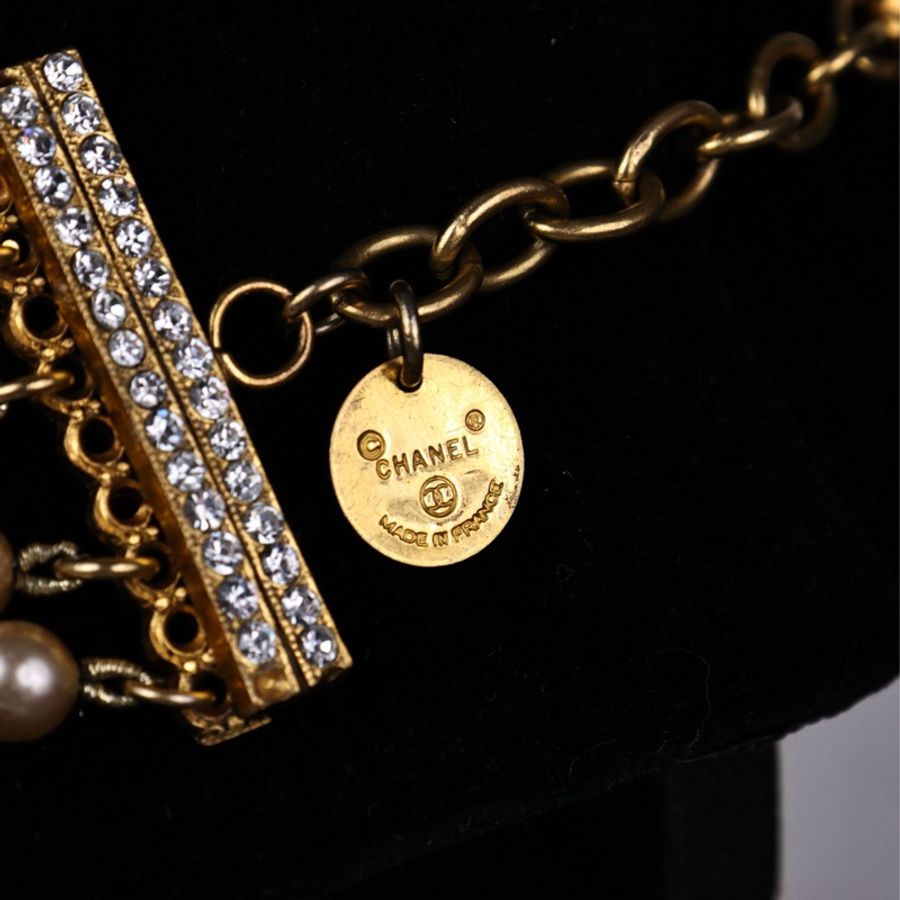 Chanel 红绿琉璃巴洛克珍珠拼接多层毛衣链长项链-11