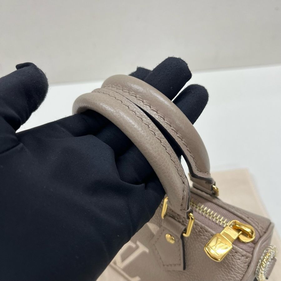 ❤️路易威登/LV 大象灰Speedy nano 枕頭包手提包斜挎包 可拆卸可調節肩帶 芯片-7