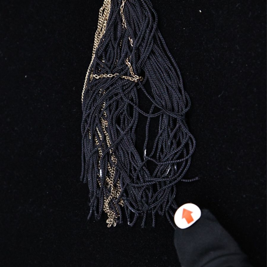 Chanel 09年蓝白珍珠拼接多层毛衣链长项链-12