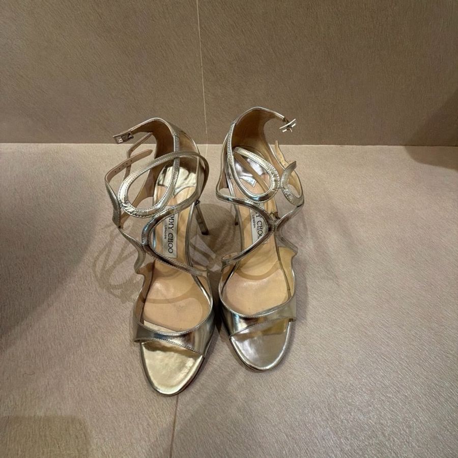 Jimmy Choo ILANG 銀色鏡面高跟涼鞋-1