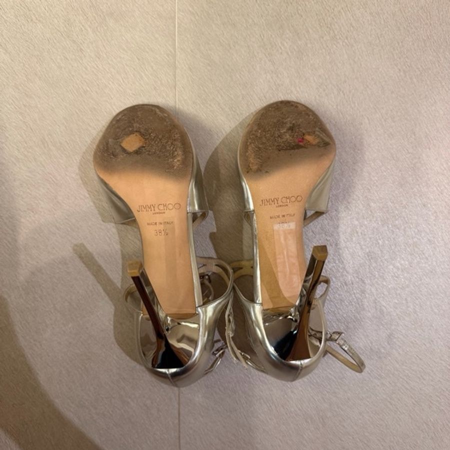 Jimmy Choo ILANG 銀色鏡面高跟涼鞋-2