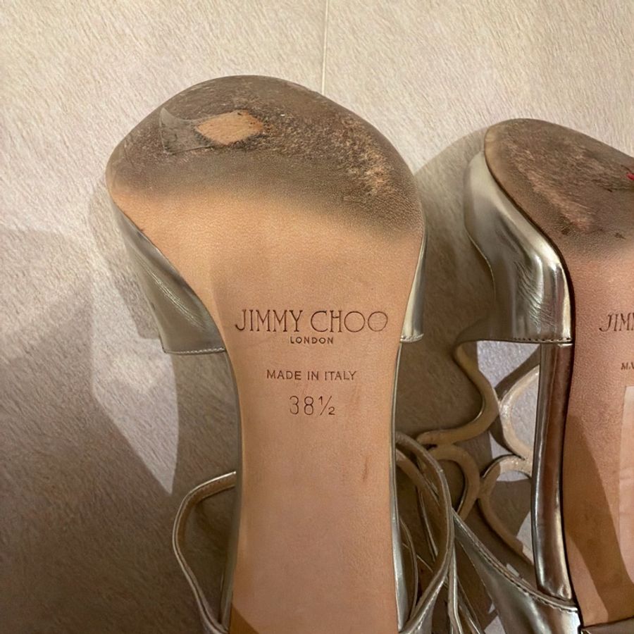 Jimmy Choo ILANG 銀色鏡面高跟涼鞋-11
