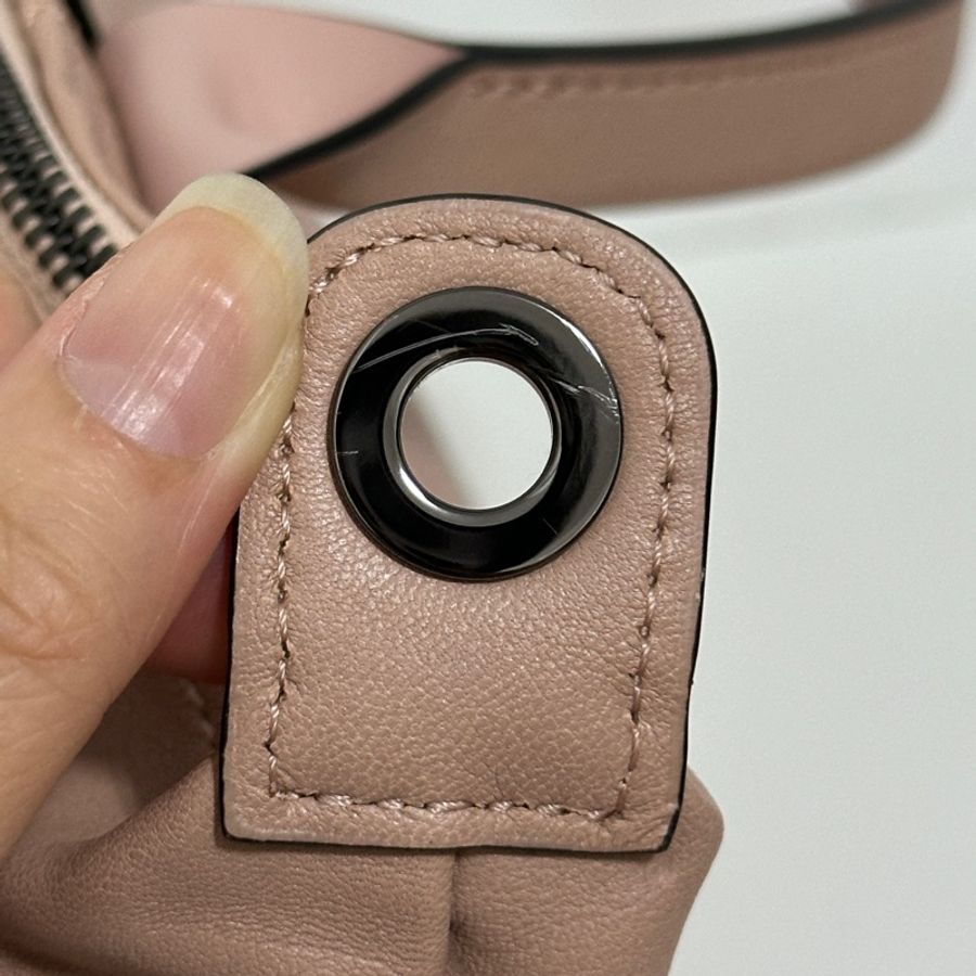 LONGCHAMP LE PLIAGE CUIR羊皮手提包 (淡粉色)(附背帶)斜背包 水餃包1515-757-9