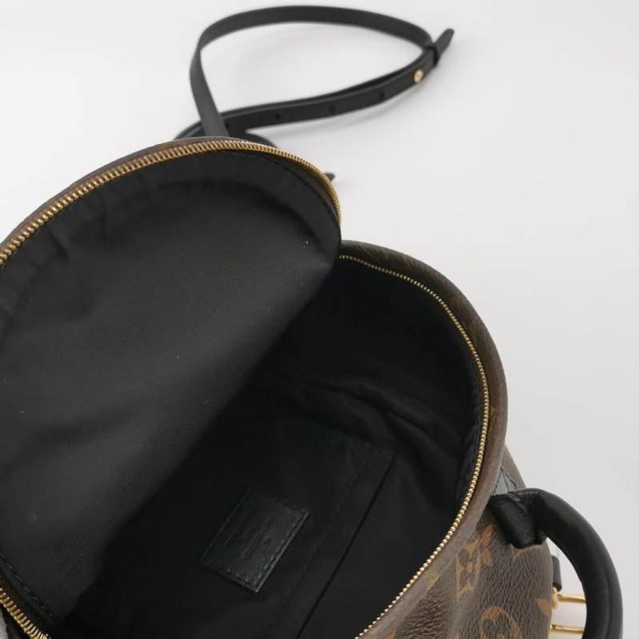 Louis Vuitton (LV) Palm Springs迷你牛皮Monogram印花三角皮標雙肩包-6