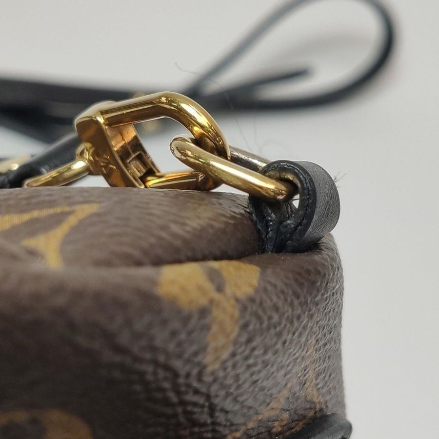 Louis Vuitton (LV) Palm Springs迷你牛皮Monogram印花三角皮標雙肩包-19