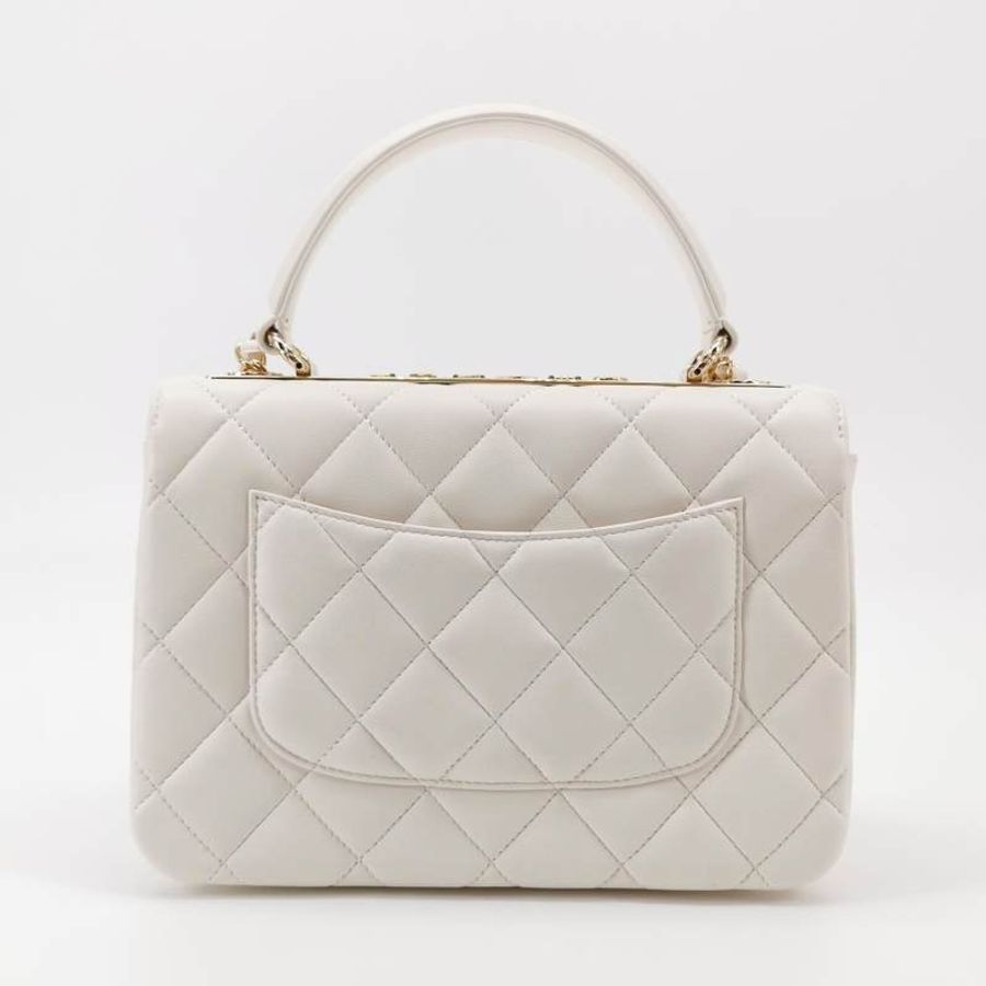 Chanel Trendy CC中羊皮純色菱格絎縫金屬板斜挎包單肩包-4