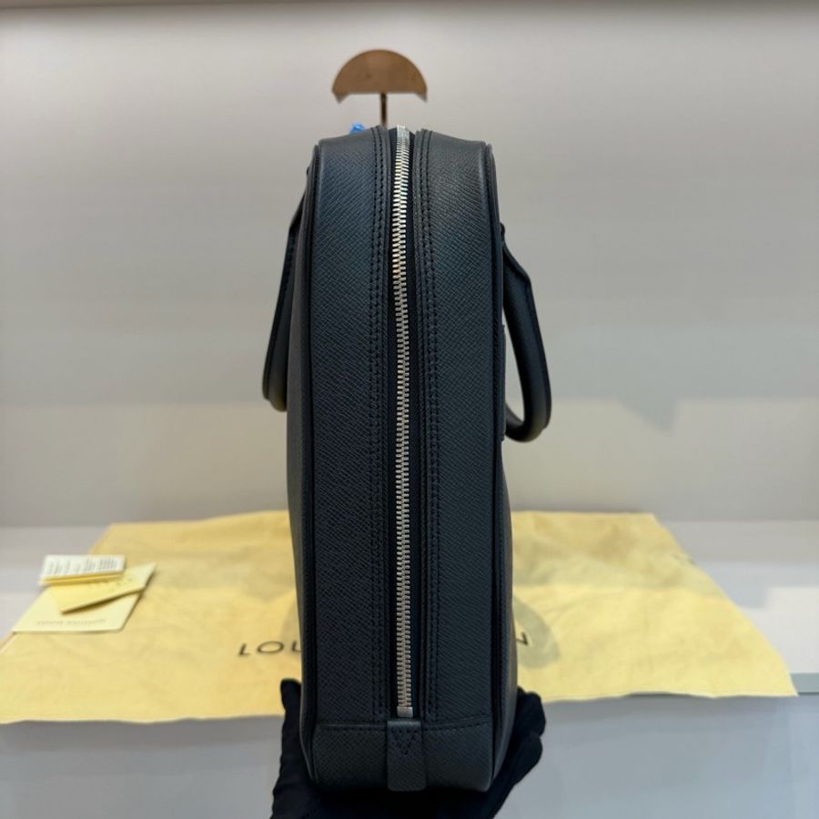 LV 路易威登 男士黑色十字紋牛皮雙層公文包 手提包-3