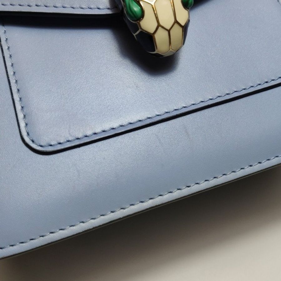 Bvlgari Serpenti Forever蛇頭包小號牛皮純色蛇頭斜背包單肩包-19