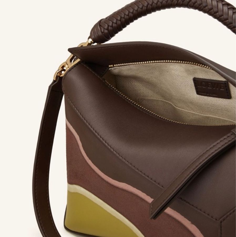 LOEWE PUZZLE EDGE LANDSCAPE CHOCOLATE/LIGHT MOSS-2