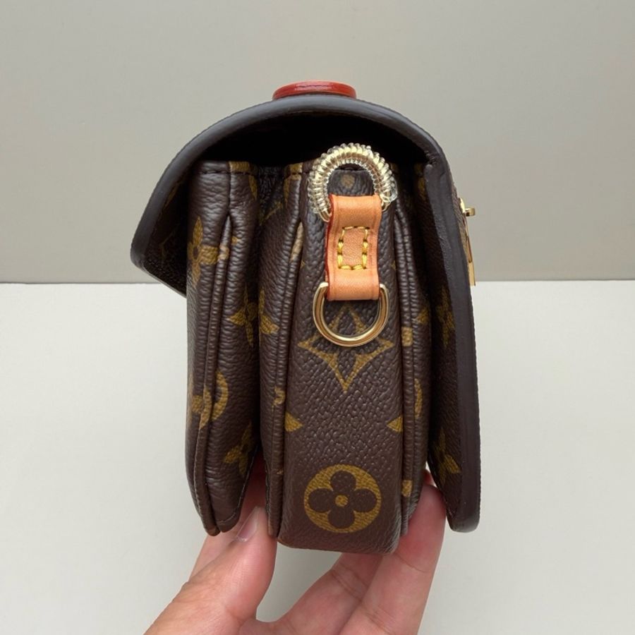 路易威登 LV Pochette 棕色老花郵差包單肩包斜挎包 芯片款-2