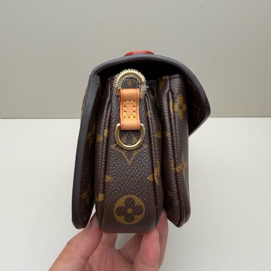 路易威登 LV Pochette 棕色老花郵差包單肩包斜挎包 芯片款-3
