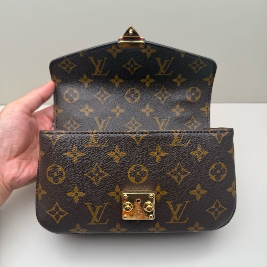 路易威登 LV Pochette 棕色老花郵差包單肩包斜挎包 芯片款-4