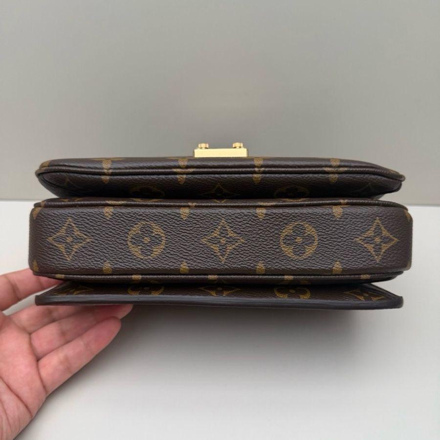 路易威登 LV Pochette 棕色老花郵差包單肩包斜挎包 芯片款-6