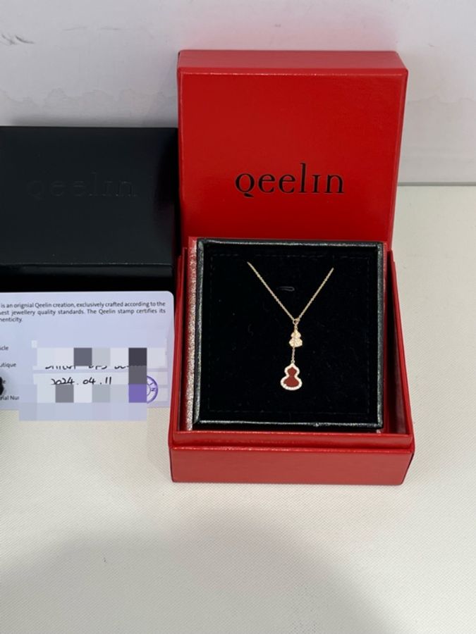 Qeelin/麒麟Wulu系列 18K玫瑰金紅瑪瑙葫蘆項鍊 24年-5