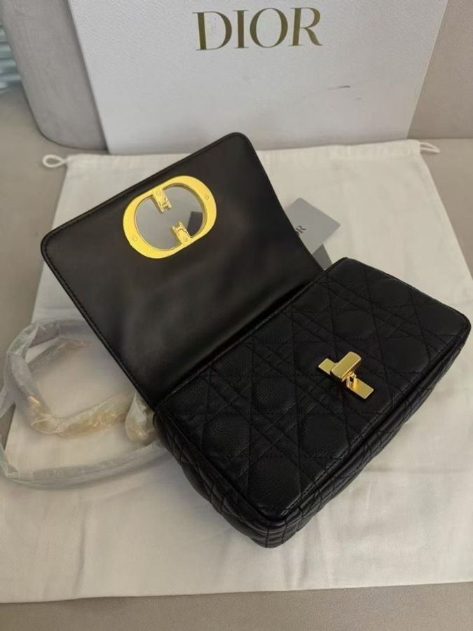 99新dior/迪奧 caro系列黑金CD扣鏈條包 單肩斜挎包 尺寸20.14 有塵袋 卡-4