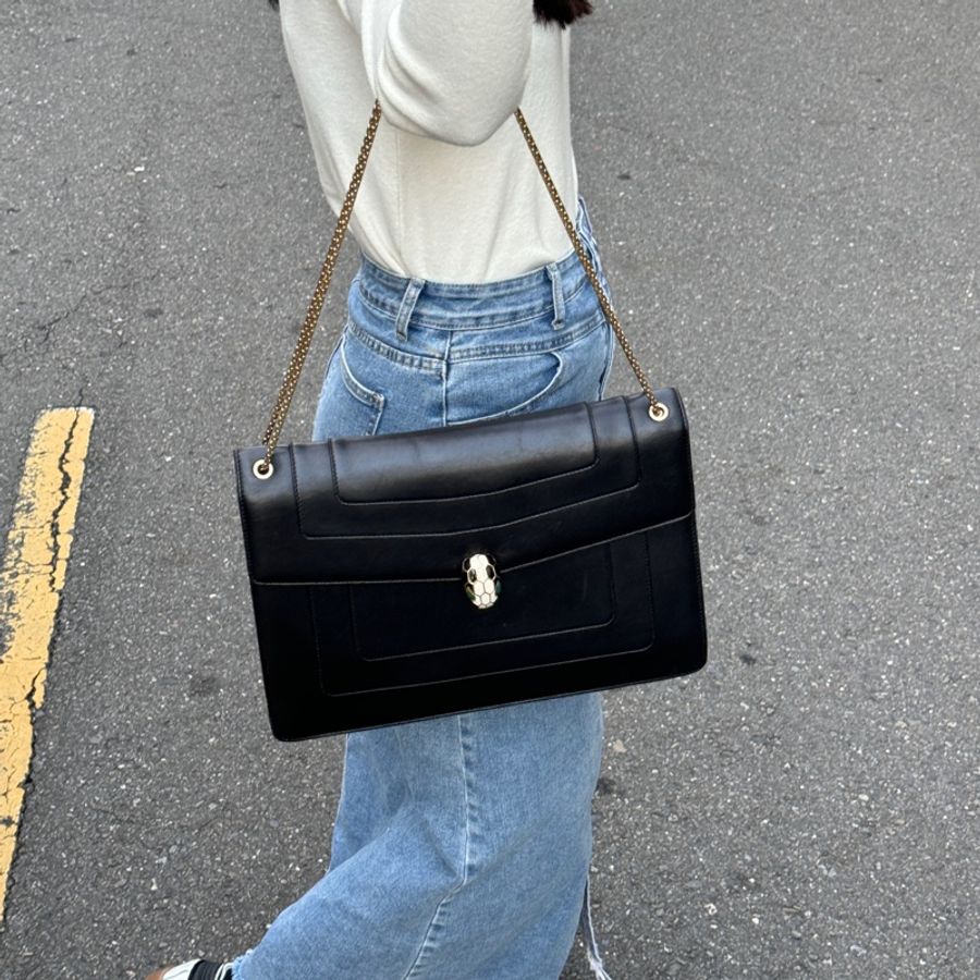 BVLGARI 寶格麗 經典蛇頭 “雙鏈多背法” 肩背包-4